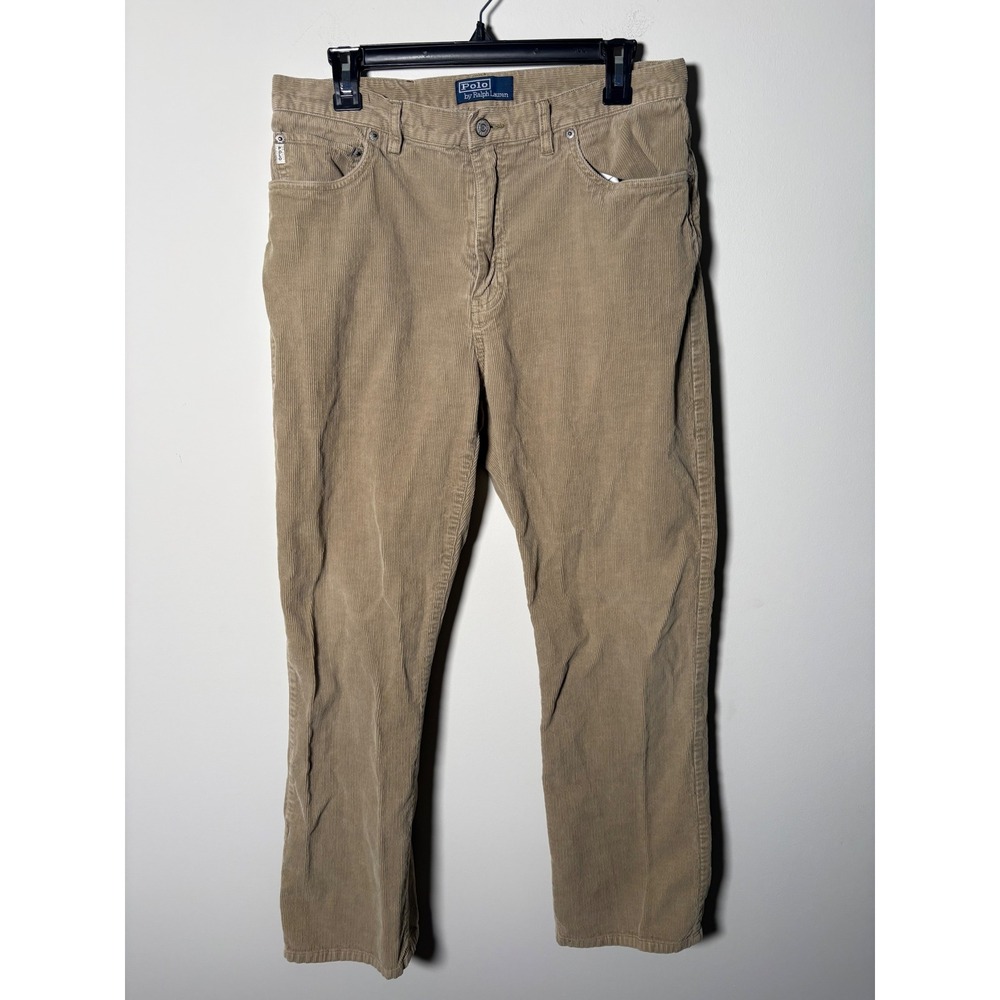 Polo Ralph Lauren Mens Tan Corduroy Pants Straight Leg Khaki Brown Dungarees